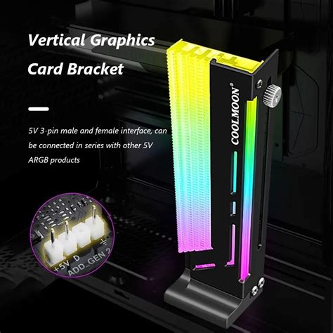 Suporte Gamer Placa De Video Gpu Vga Coolmoon Argb Crystal MAGAZINE