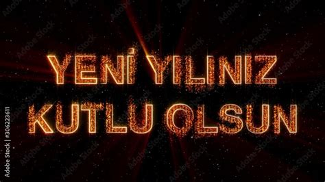 Happy New Year Text In Turkish Mutlu Yillar Loop Animation Over