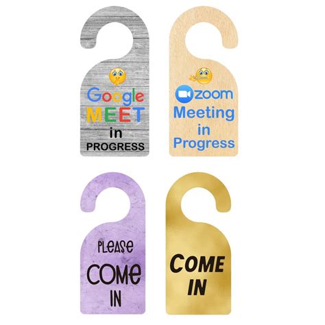 Personalized Zoom Meeting Door Hanger Google Meet Door - Etsy