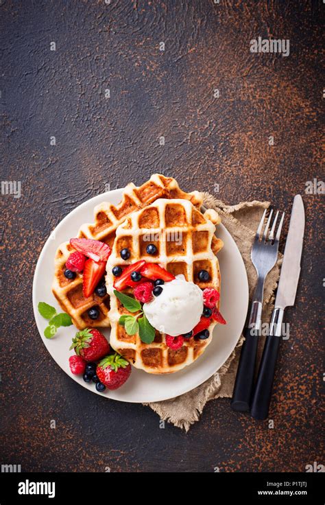 Belgium Waffles Ice Cream Hi Res Stock Photography And Images Alamy