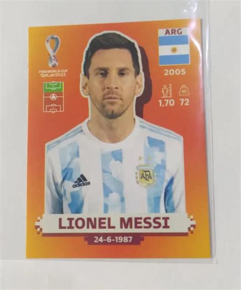 PANINI 2022 FIFA World Cup Qatar Lionel Messi Sticker Blue Parallel