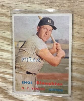 1957 Topps Baseball Enos Slaughter New York Yankees Card 215 EBay