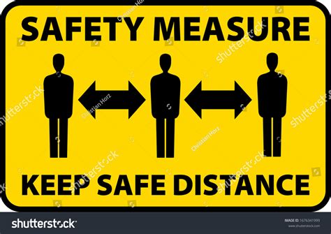 Safety Measure Keep Safe Distance Sign Stock Vector Royalty Free