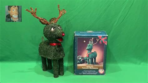 Gemmy 1997 Singing Topiary Reindeer Rudolph The Red Nosed Reindeer