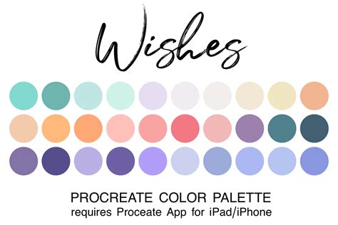 Wishes Procreate Color Palette Graphic By Juliecampbelldesigns · Creative Fabrica