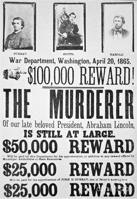 Lincoln Assassination Wanted Poster by American School