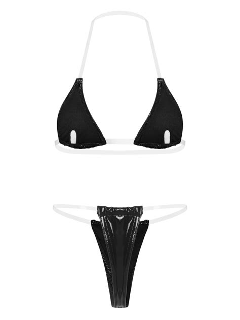 Buy Acsuss Women Sexy Push Up Clear Strap Swimwear Bikini Micro Thong