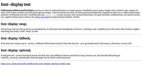 Codepen Font Display Test