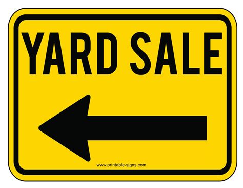 Printable Yard Sale Signs