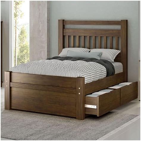 Cama Queen Size Orleans 4 Gavetas De Madeira Maciça Pinus Cor