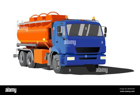 Gasoline Tank Truck Tanker Fuel Truck Modern Flat Vector