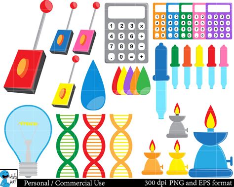 Laboratory Set Clipart Digital Clip Art Graphics, Personal, Commercial ...