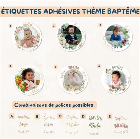 Tiquettes Adh Sives Personnaliser Th Me Bapt Me Baby Shower