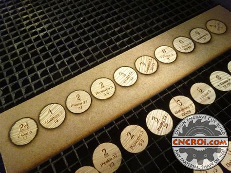 Custom Novelty Coins Laser Engraved And Cut Oak