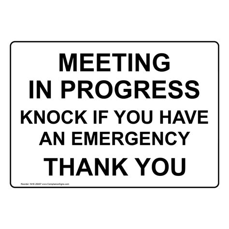 Printable Meeting In Progress Sign