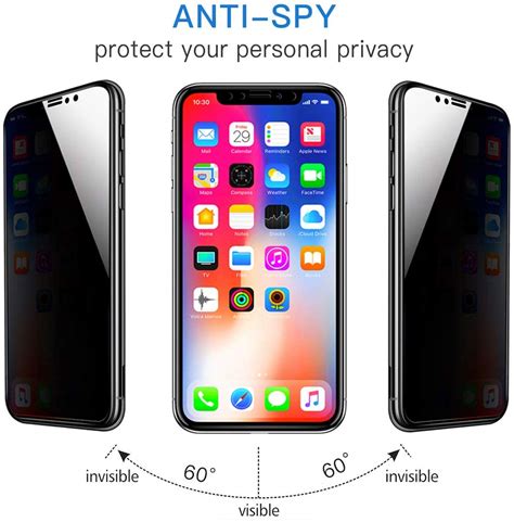 9h Tempered 5d Privacy Screen Protector For Iphone X Xs Xr And Xs Max