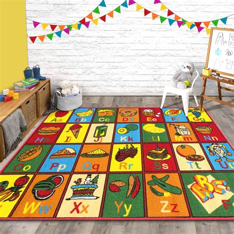 teaching abc foodfruits kids educational play mat  schoolclassroom