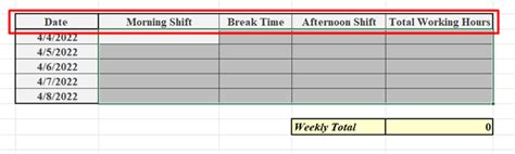 Excel Timesheet formula