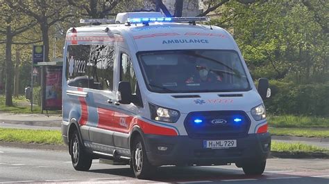 TECHNOHORN KTW CDL RTW NEF Feuerwehr Hannover Auf Einsatzfahrt