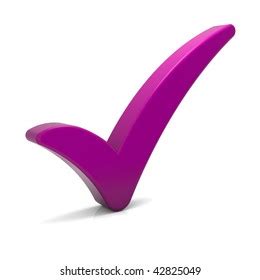 Purple Check Mark Isolated On White Stock Illustration 42825049