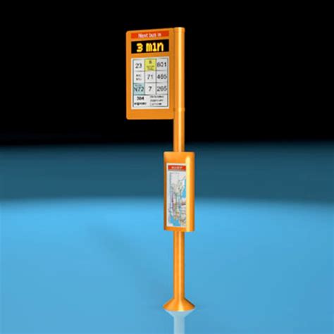 3d Bus Stop Pole Model