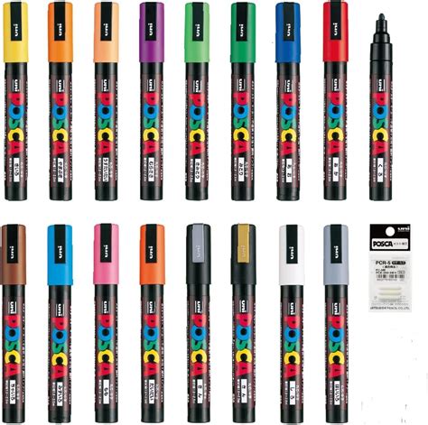 15 Posca Paint Markers 3m Fine Posca Markers Of Acrylic Paint Penswith Reversible