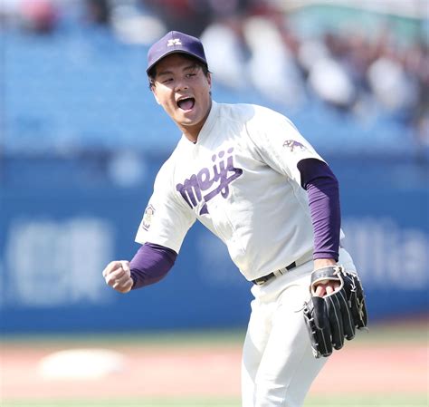 明大が法大下し開幕無敗！2番飯森がセーフティーバント「試合見ていた」ob福田と同じ“奇策” アマ野球写真ニュース 日刊スポーツ