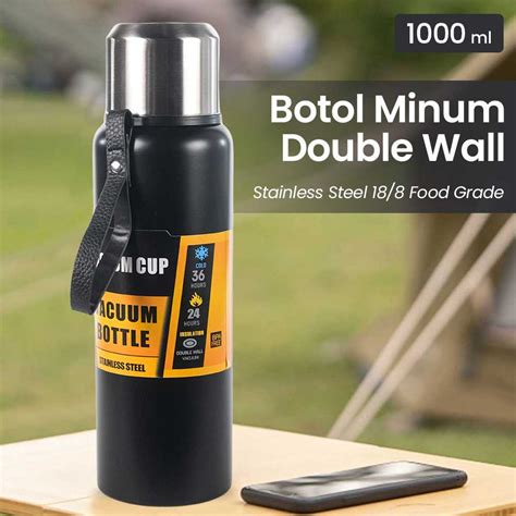 Jual Botol Minum Termos Air Panas Dingin Double Wall Stainless