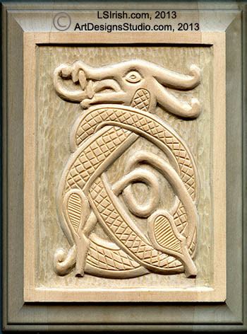 Wood Carving a Celtic Dragon Knot Pattern by Lora S Irish | LSIrish.com