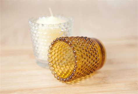 Vintage Hobnail Glass Votive Candle Holders Clear Glass