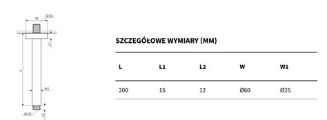 Excellent AREX 3120CR ramię prysznicowe sufitowe okrągłe 20 cm chrom