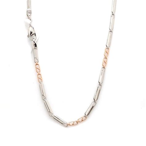 Designer Uni Sex Platinum And Rose Gold Chain Jl Pt Ch 1024