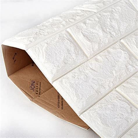 A Peel Stick Wallpaper Brick Design Sheets Sq Ft White