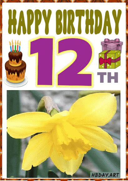 12th Birthday Images Greetings Cards For Age 12 Years HBDAY ART