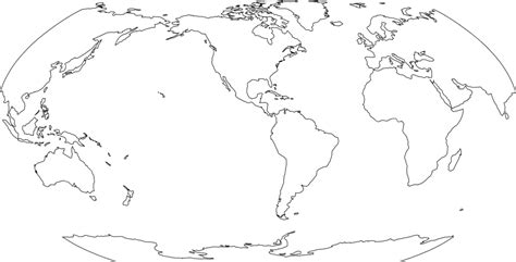 Simple Vector Illustration Of A Flat World Map With Americas At The ...