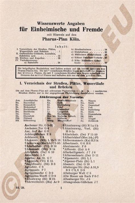 Pharus Pharus Historischer Stadtplan K Ln