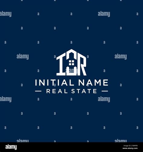 Initial Letter IR Monogram Logo With Abstract House Shape Simple And