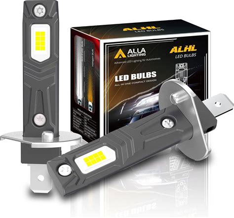 Alla Lighting H1 LED Fog Lights Bulbs 6500K Xenon White Super Bright