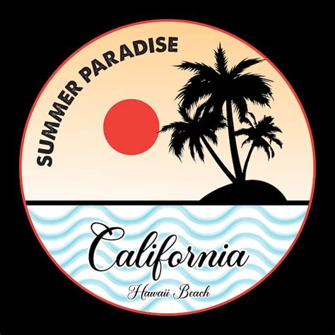 Summer Paradise California Hawaii Beach Camiseta Dise O Vector