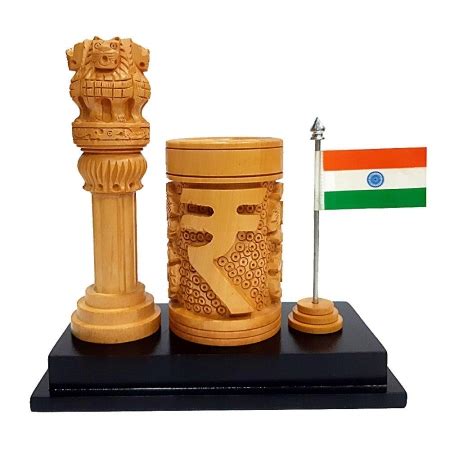 Pen Stand With Cm Ashoka Pillar National Flag Product Code