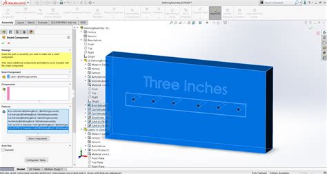 Solidworks Configuring Smart Components With The Configurator Table