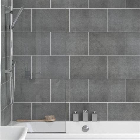 Dark Grey Stone Tile Effect 25cm x 270cm Wet Wall Panels – Wet Walls & Ceilings