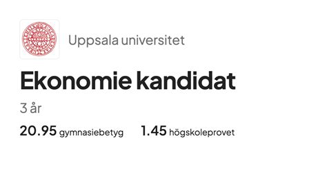 Ekonomie kandidat Uppsala - Antagningspoäng