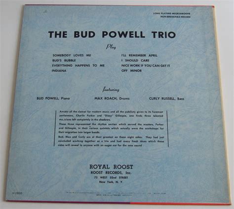 Yahoo The Bud Powell Trio Roost Sessions Best Vol