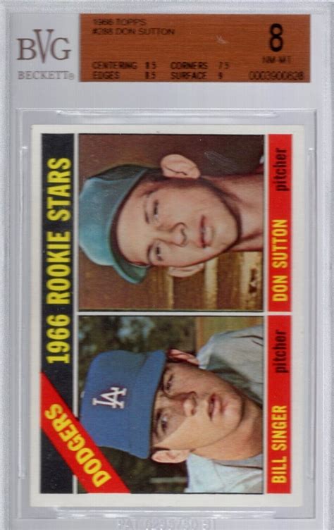 1966 Topps 288 DON SUTTON RC HOF BVG 8 NM MT Los Angeles DODGERS