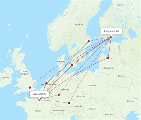 All Flight Routes From Paris To Helsinki Cdg To Hel Flight Routes