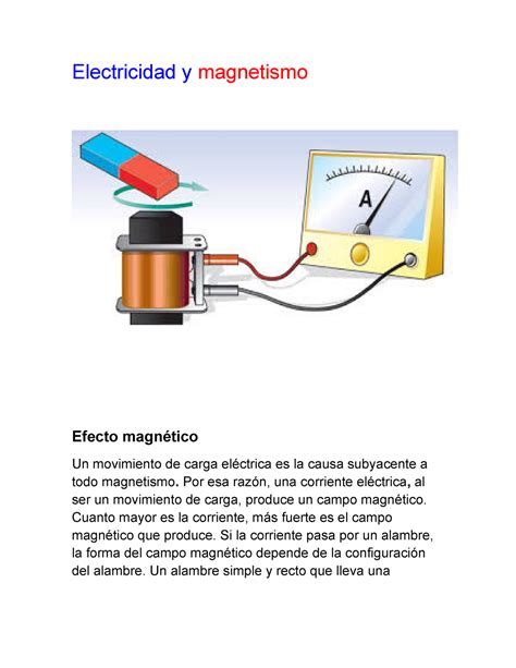 Electricidad Y Magnetismo Electricidad Y Magnetismo Efecto Magnético