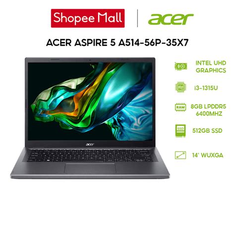 Laptop Acer Aspire A P X I U Gb Gb Intel Uhd