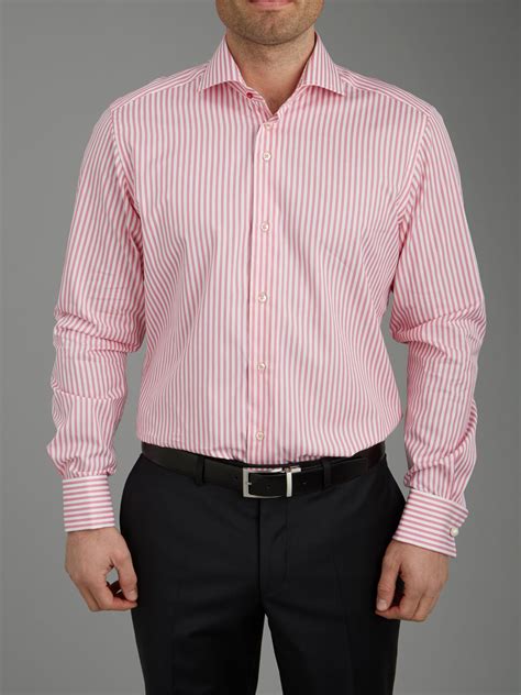 Bäumler Stripe Long Sleeve Formal Shirt in Pink for Men | Lyst