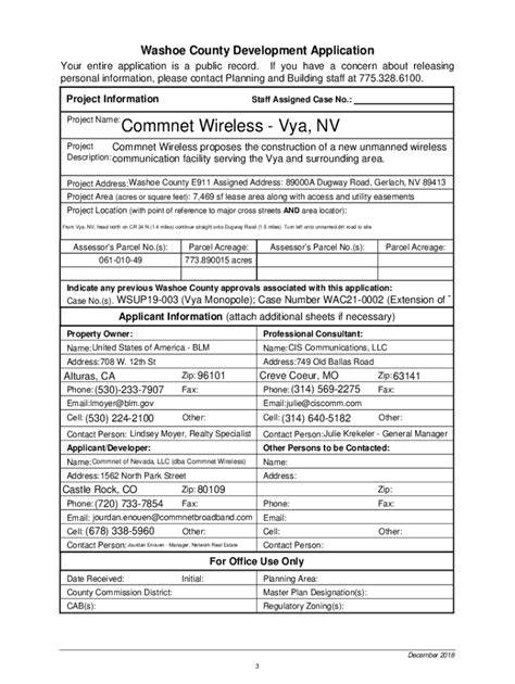 Fillable Online Applications Commission District Two Washoe County